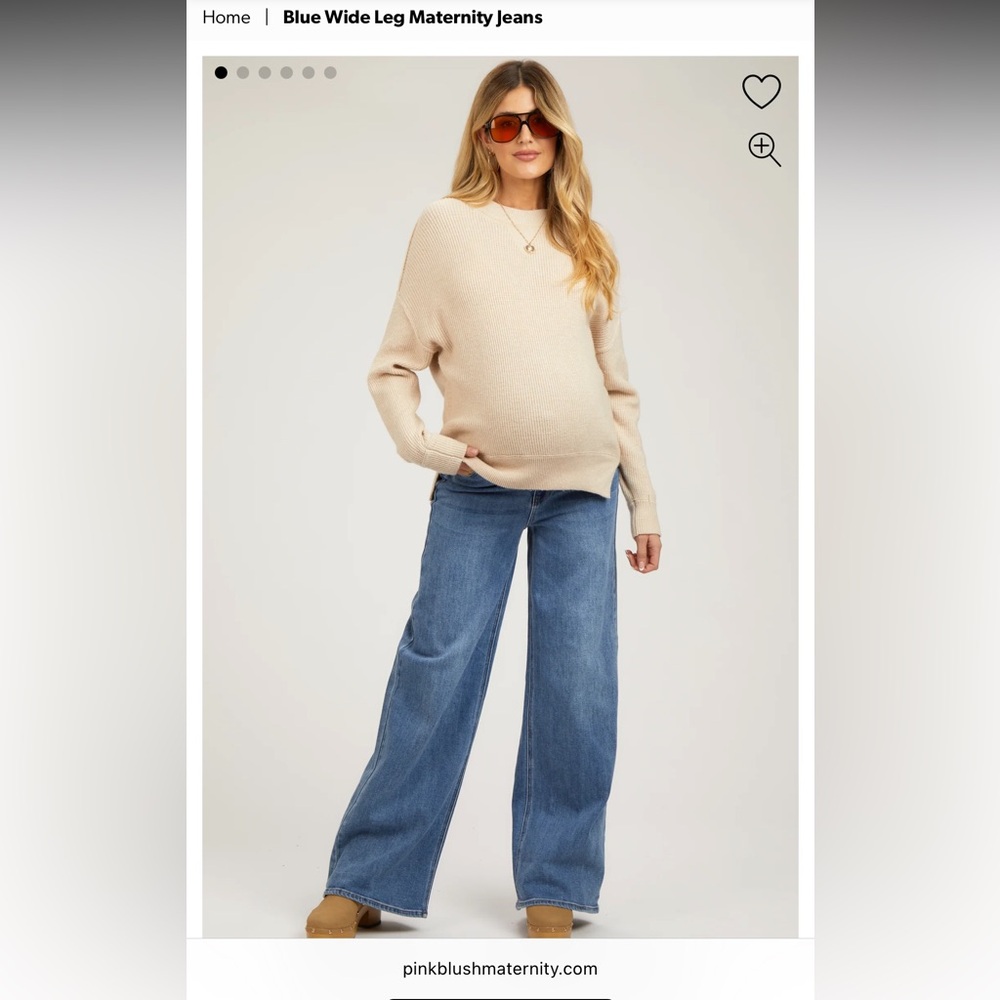 Pink Blush wide Leg maternity jeans size 26